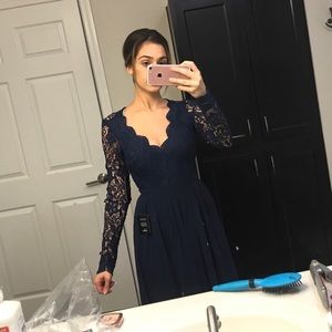 Awaken my love Navy Long Sleeve Dress